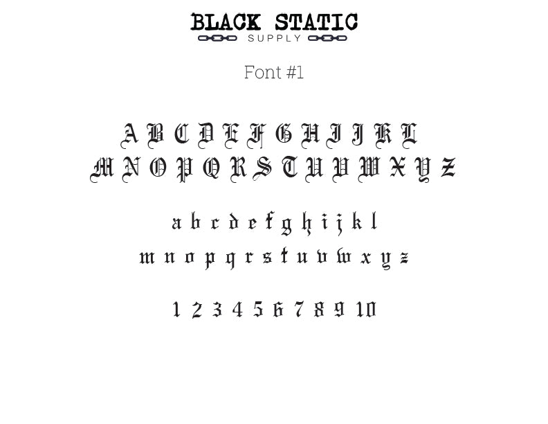 Customizable Gothic Text Decal - Choose Your Own Font