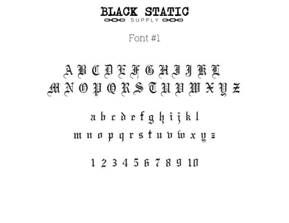 Customizable Gothic Text Decal - Choose Your Own Font
