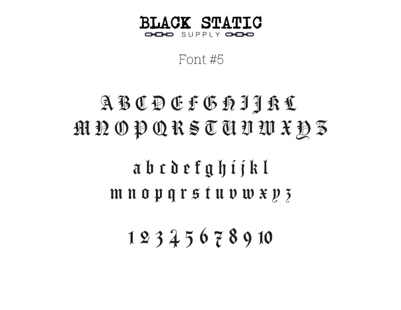 Customizable Gothic Text Decal - Choose Your Own Font