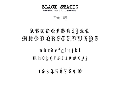 Customizable Gothic Text Decal - Choose Your Own Font